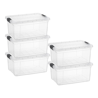 Superio Clear Storage Boxes with Lids, 20 Quart Plastic Container Bins for Organizing, Stackable