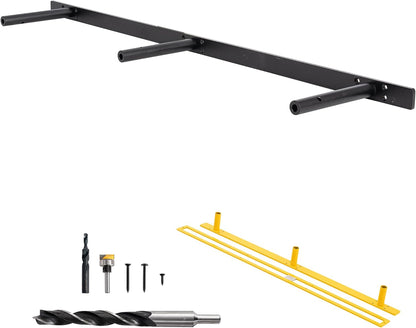 Heavy-Duty Floating Shelf Bracket, Hidden Shelf Bracket for Fireplace Mantel and Shelves, if Installed on Studs, max-Load of 210 pounds, 38 inches, (with Premium Build kit)