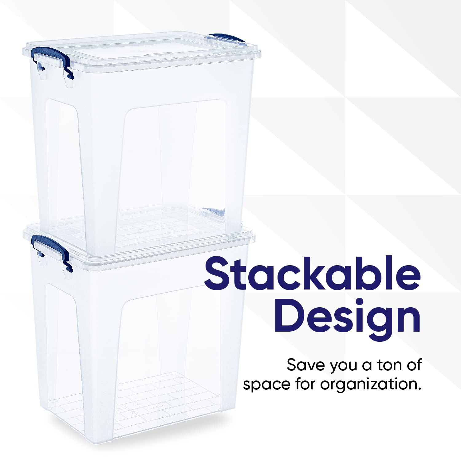Superio Clear Storage Boxes with Lids, 8.75 Quart Plastic Container Bins for Organizing, Stackable