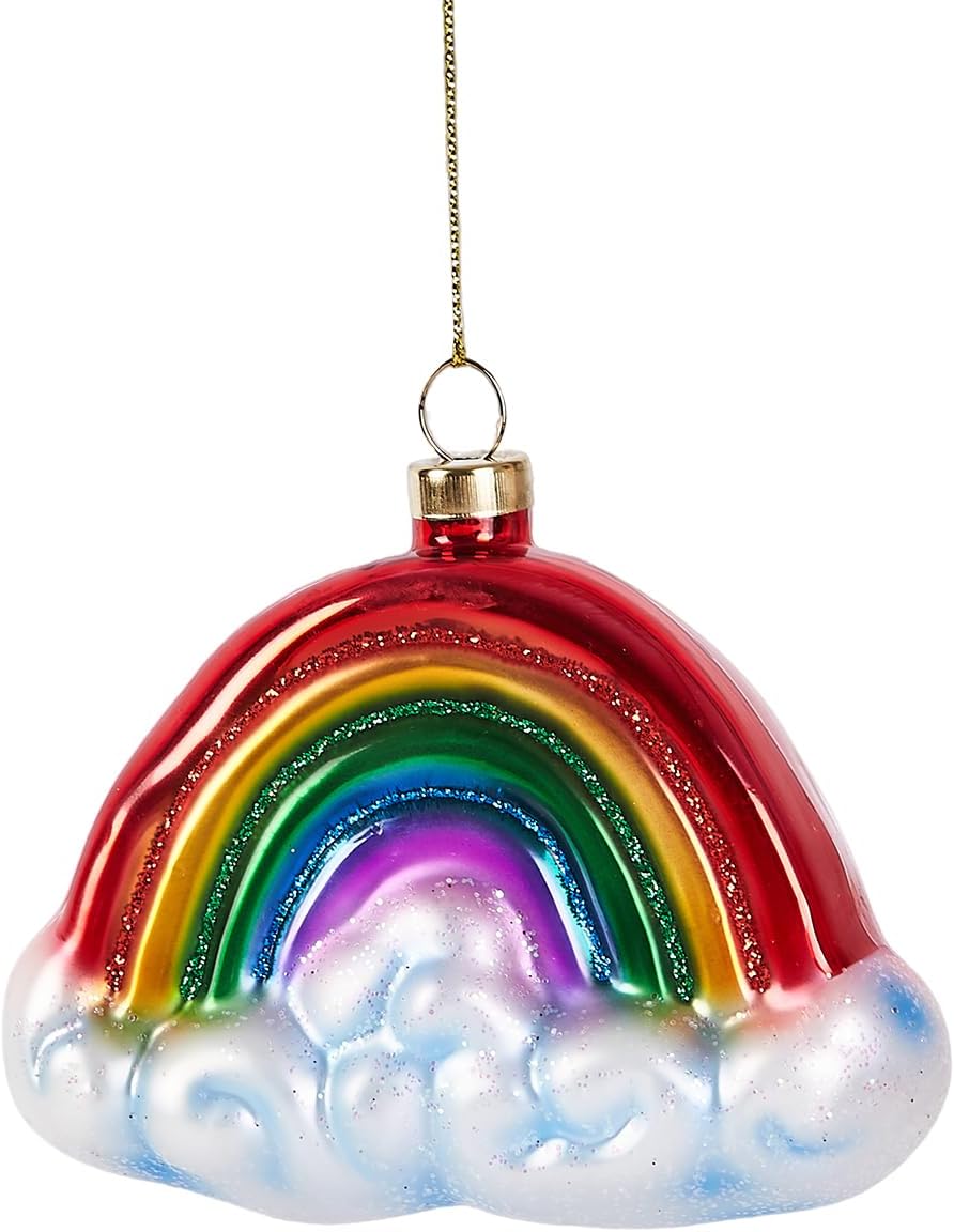 Hanging Christmas Ornaments, 2025 Glass Blown Christmas Tree Ornaments, Christmas Tree Decorations, Funny Gifts & Home Decor, Rainbow