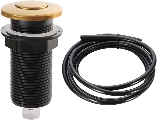 RQYEKDO Garbage Disposal 2.5" Air Switch Kitchen Sink Top Long Stainless Steel Polished Nickel Long