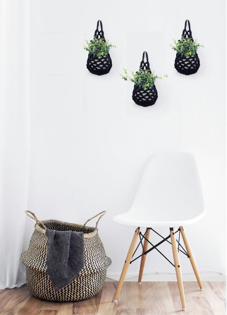 3PK Wall Planters for Indoor Plants, Macrame Plant Hanger | Wall Planter, Plant Hanger, Hanging Planter (3PK, for 4 inch Pot)