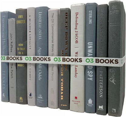 Curated Decorative Books Hardcover Décor Books for Home Décor, Choose Color, Interior Design, Office, Wedding Display, Instant Library, or Staging (One Foot, Gray)