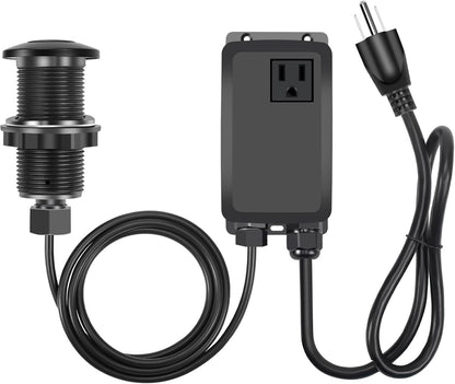 Garbage Disposal Air Switch Kit, Garbage Disposal Button, Sink Top Waste Disposer On/Off Switch, Matte Black (Stainless Steel Cover), UL Listed Air Switch Compatible with All Garbage Disposals