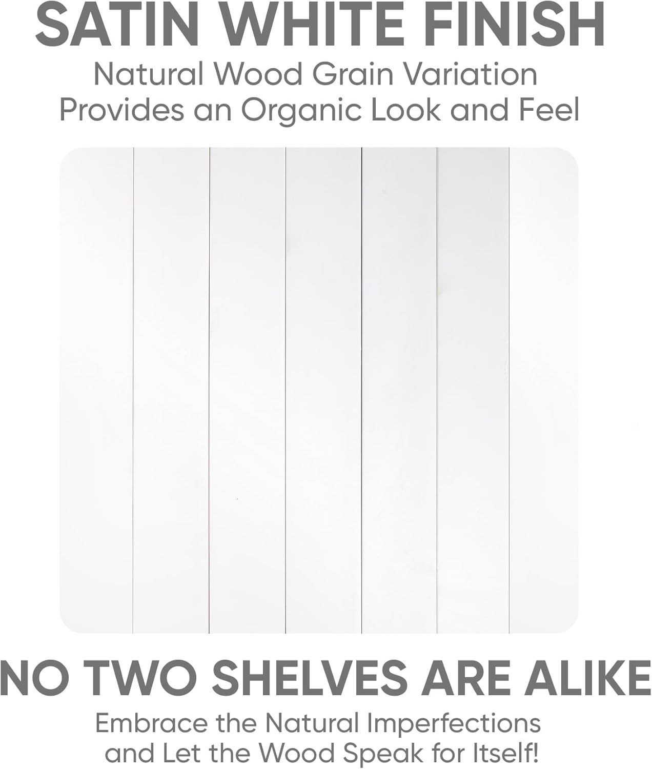 Homeforia Floating White Shelf 60 inches, High End Solid Real Wood 60inch Long Floating Shelves for Wall Mounted, White Wooden 60in Floating Shelves, Heavy Duty Bracket, 60 X 6.5 X 1.75 inch, Set of 2