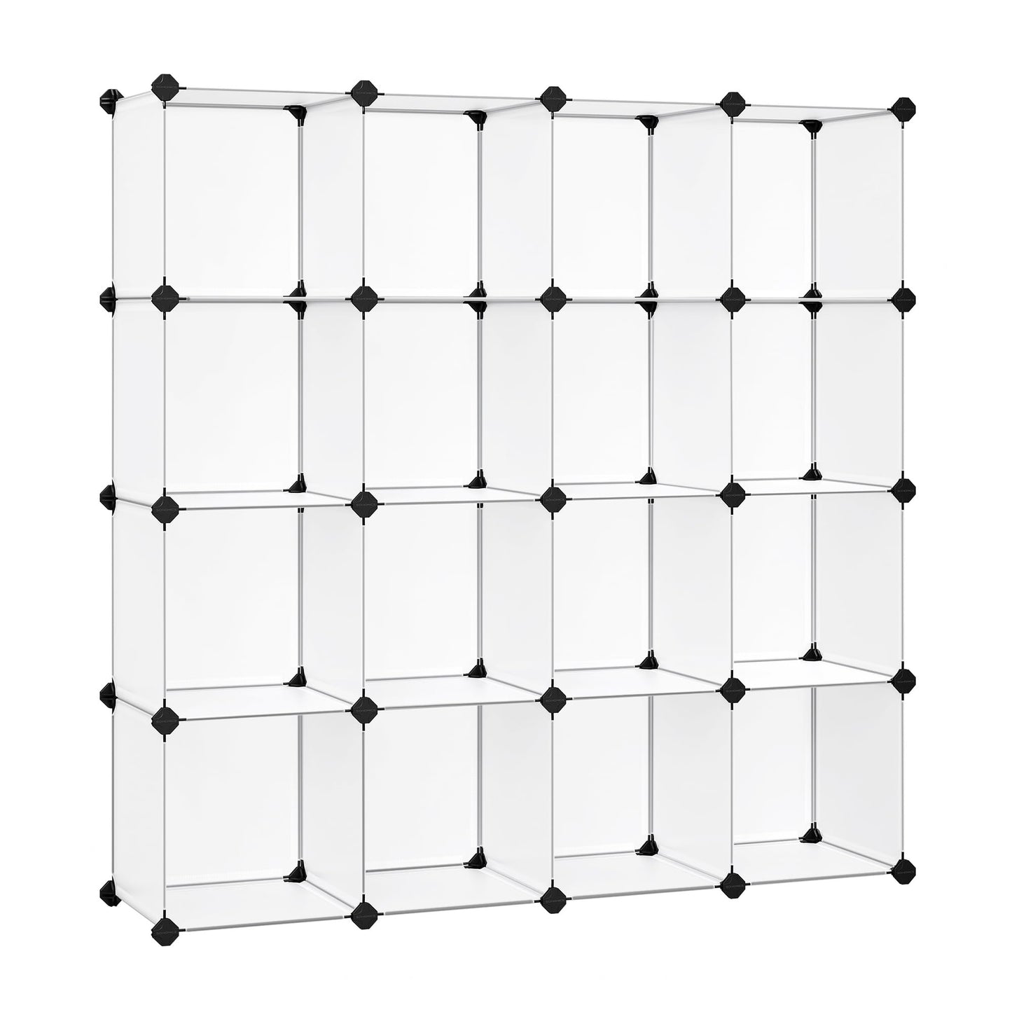 SONGMICS Cube Storage Organizer, Set of 16 Plastic Cubes, Book Shelf, Closet Organizers and