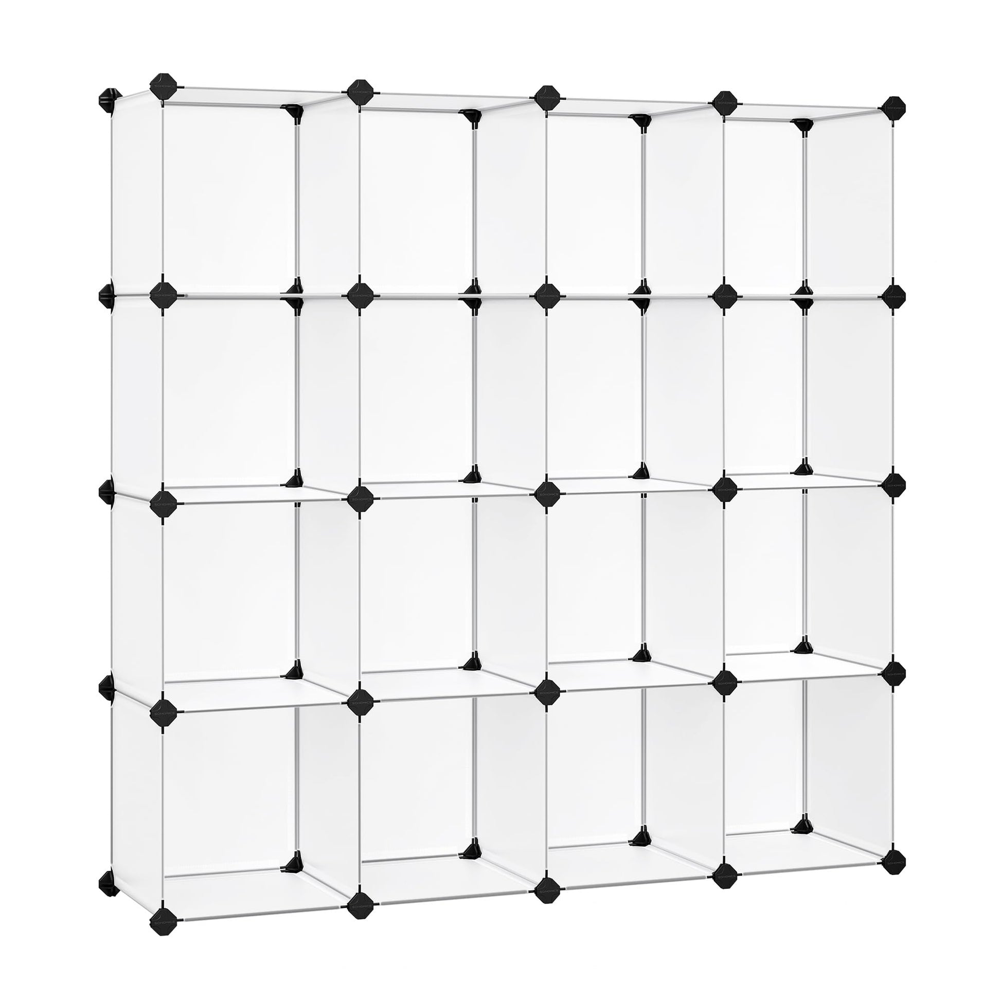 SONGMICS Cube Storage Organizer, Set of 16 Plastic Cubes, Book Shelf, Closet Organizers and