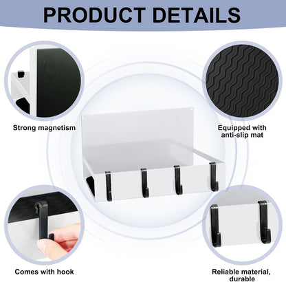 3 Pack Magnet Garage Organizer Magnetic Spice Rack for Refrigerator 20 lb Capacity Shelf Hanging Heavy Duty Magnetic Fridge Side for Organize Garage Tools (White)