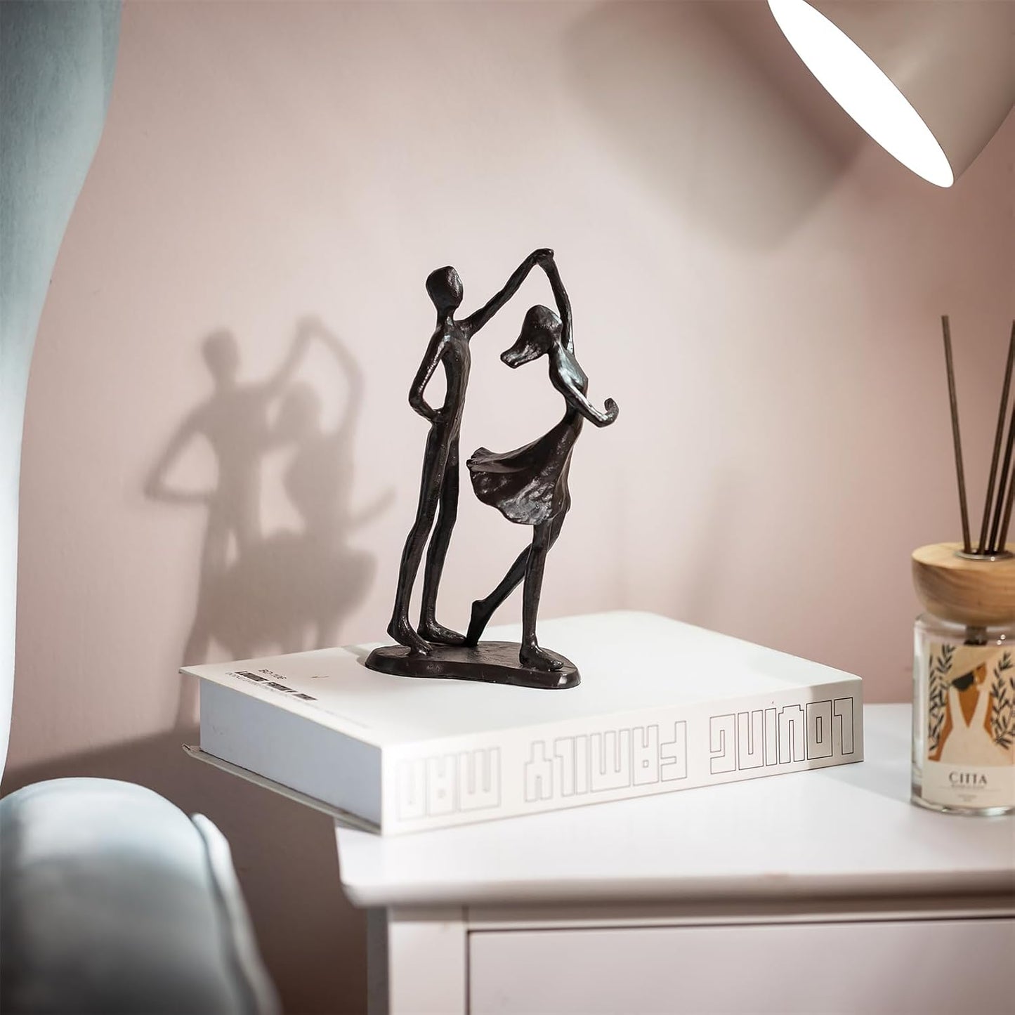 Sziqiqi Anniversary Wedding Gift for Couple: Iron 6th Anniversary Wedding Gifts for Her - Unique Couple Sculpture Iron Gifts for 6 Year - Cast Iron Statue for Women Him Wife