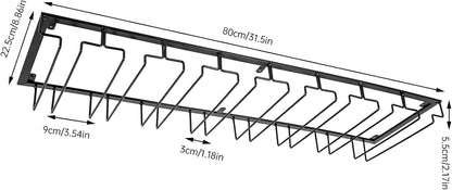 Wine Glass Rack Under Cabinet Stemware Wine Glass Holder Glasses Storage Hanger 8 Row Extreme Large Stemware Hanger Metal Bar Glasses Storage Rack for Kitchen