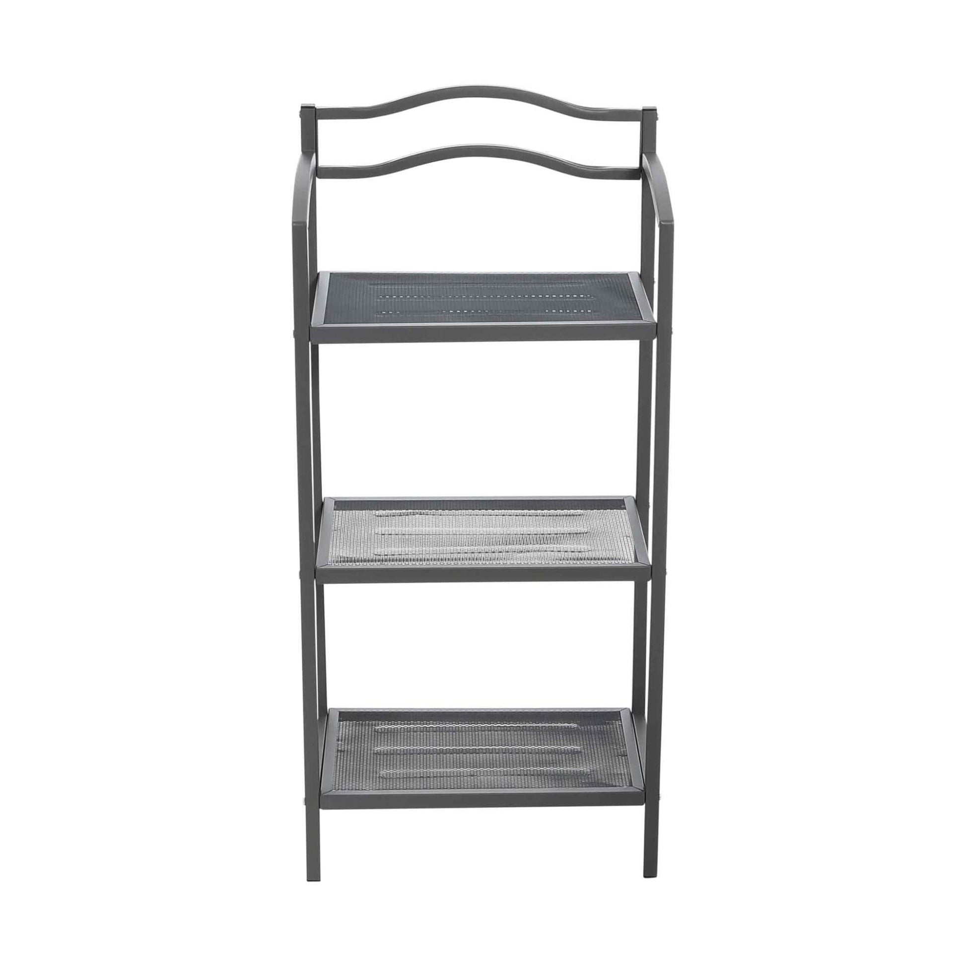 Household Essentials 3-Tier Metal Bathroom Storage Shelf, Grey
