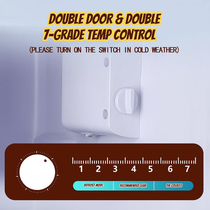 Mini Fridge with Freezer Small Refrigerator Double Door Dorm Fridge for Single Removable Shelves for Bedroom, Office, Dorm Black