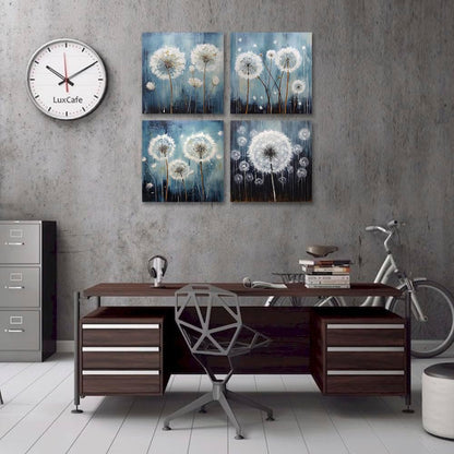 RUISHI Canvas Wall Art For Bathroom Abstract Dandelion Painting for Living Room Girls Bedroom Modern Abstract Flower Prints Artwork Home Office Decoration 12L x 12W