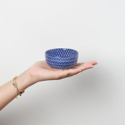 Selamica Ceramic 4 OZ Dipping Bowls Set, 3.5 Inch Mini Bowls for Dipping, Side Dishes, Microwave Dishwasher Safe, Set of 6, Vintage Blue