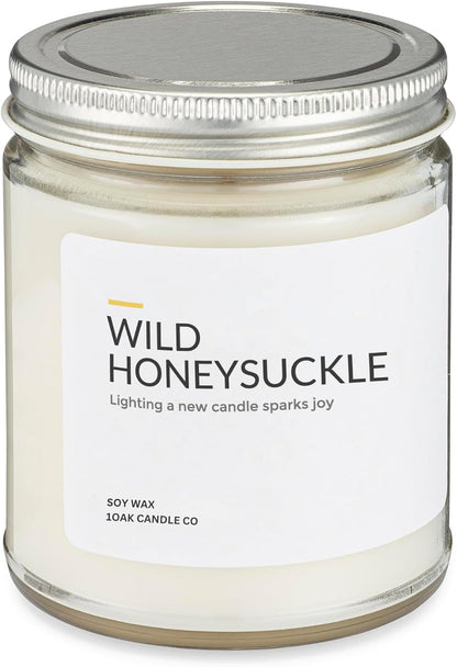 1OAK Soy Wax Scented Candles (Wild Honeysuckle) - Long Burning Premium Hand-Poured (7oz.)