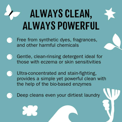 Molly's Suds Liquid Laundry Detergent | Clean Laundry Detergent Soap for Sensitive Skin | 2x Concentrated, High Efficiency (HE) (Unscented - 200 Loads)