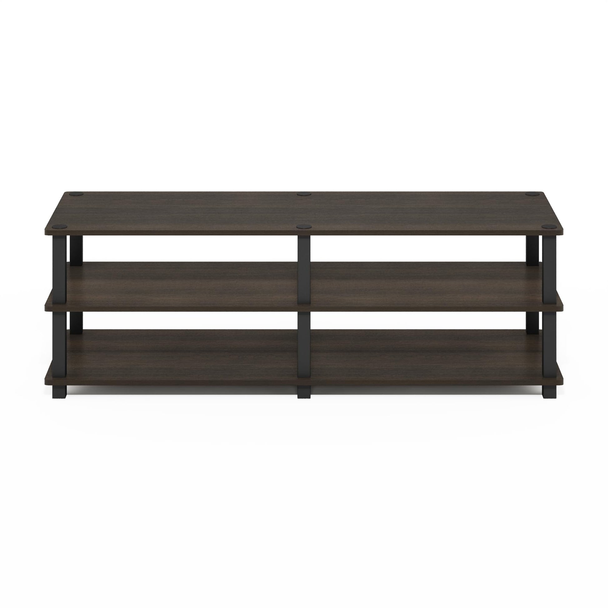 Furinno 14038DBR/BK TST No Tools 3-Tier Wide Shoe Storage Rack, Dark Brown/Black 47 Inch
