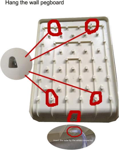 Pegboard Bench-top/Wall-Mount Laboratory Glassware Drying Rack with 50 Pegs, Black