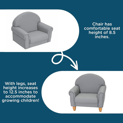 Children's Factory As We Grow Toddler Chair, Flexible Seating for Daycare or Preschool, Kids Reading Couch, Playroom Furniture, Gray