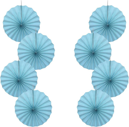 Blue Graduation Party Decor,Baby Blue Party Decorations,Christmas Baby Shower Decorations,Under The Sea Decorations,Blue Bachelorette Party 12in Hanging Paper Fans 30 Color DIY Set (Light Blue)