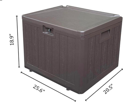 33 Gallon Small Storage Box with Lid,Waterproof Indoor Outdoor Storage Container for Package Delivery,Patio Cushions, Gardening Tools, Pool Accessories, Lockable Resin Deck Box with handle