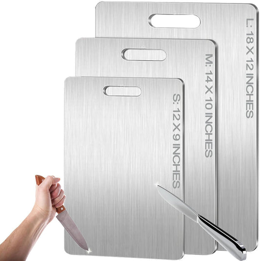 Titanium Cutting Board,100% Pure Titanium Cutting Boards for Kitchen, 2025 Double Sided Food-Grade