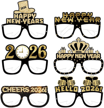 Happy New Year’s Eve Glasses 2026 - Pack Of 12 | New Year’s Eve Party Supplies 2026 | Happy New Year Glasses 2026, Happy New Year Decorations 2026 | New Year’s Glasses, New Year’s Eve Decorations