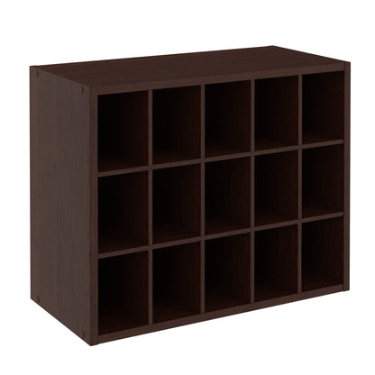 ClosetMaid 15 Cube Stackable Storage Organizer for Shoes, Bags, Crafts, Hobbies with Wood Shelves