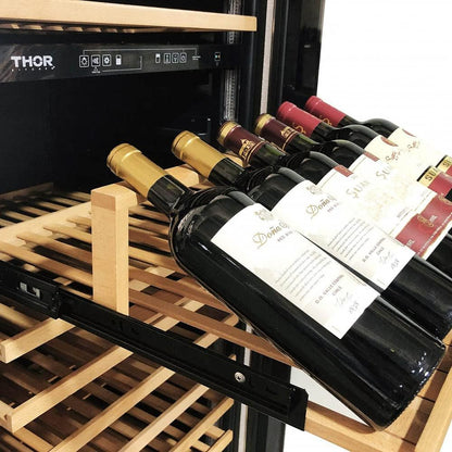 THOR Kitchen Freestanding 24-Inch Dual Zone Wine Cooler in Stainless Steel - Model TWC2403DI