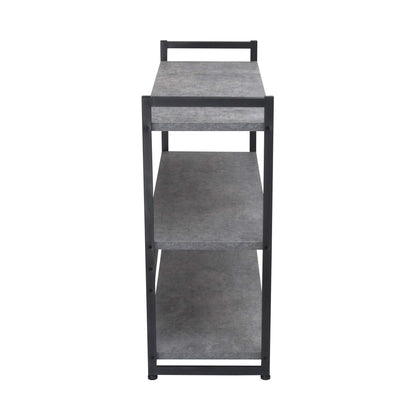 Household Essentials Slate Concrete & Iron Three-Tier Bookshelf