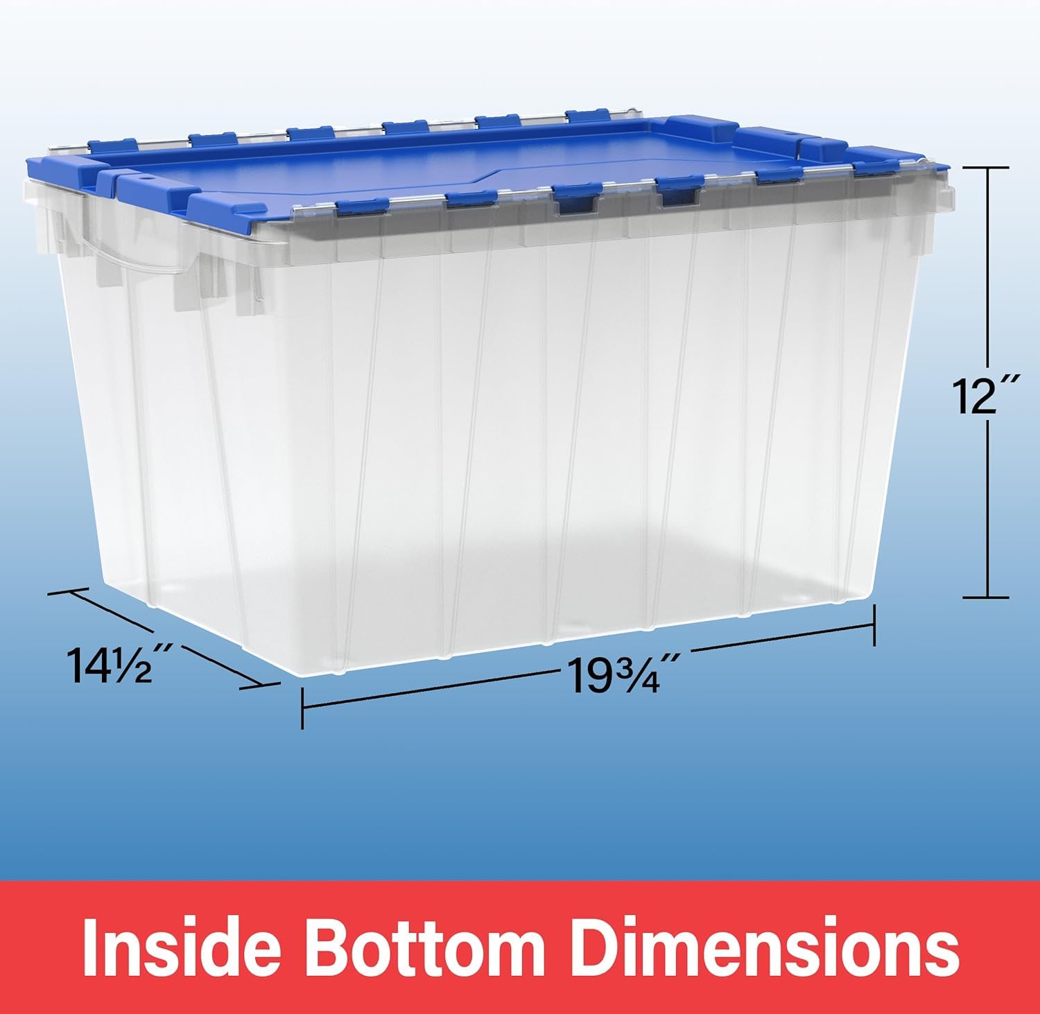 Akro-Mils KeepBox 12 Gallon Storage Container, Nesting and Stackable Plastic Storage Box with Lid