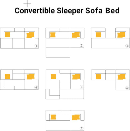 108" Oversized Convertible Sleeper Sofa Bed, Corduroy L Shape Sectional Couch, Folding Sofa Bed with Side Pocket, Modern Cloud Floor Mattress Couch, Modular Sofa for Living Room, Grey