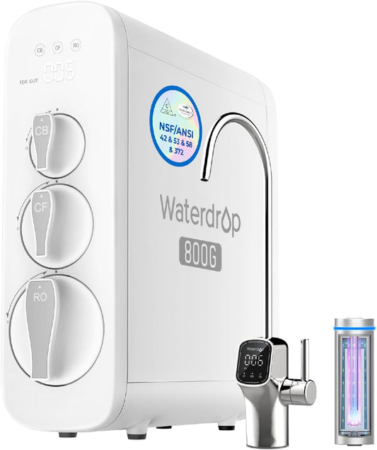 Waterdrop G3P800 Reverse Osmosis System, 800 GPD Fast Flow, NSF/ANSI 42 & 53 & 58 & 372 Certified