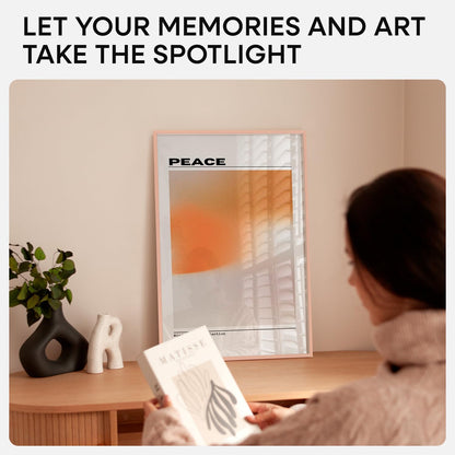 Homeforia 16x24 Picture Frame Rose Gold, High End Metal 16x24 Poster Frames with Mat 12x18 inch Photo, 16 x 24 Rose Gold Frame Matted to 12 by 18 Print, 24x16 Frame, Tempered Glass, Wall Kit, Set of 1