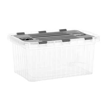 Superio Storage Box with Hinged Lids, Plastic Container Bins for Organizing with Attached Lid