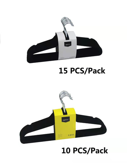 Amazon Basics Slim Velvet Non-Slip Space Saving Suit Clothes Hangers, Closet Organizer, Black