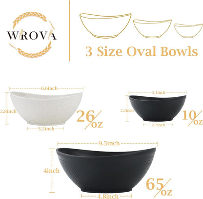 Salad Bowls Set of 6 with 3 Size,Unbreakable Wheat Straw Bowls for Kitchen,Fridge,Dishwasher and Microwave Safe Bowl for Salad,Cereal,Snack,Dessert. Classic Series