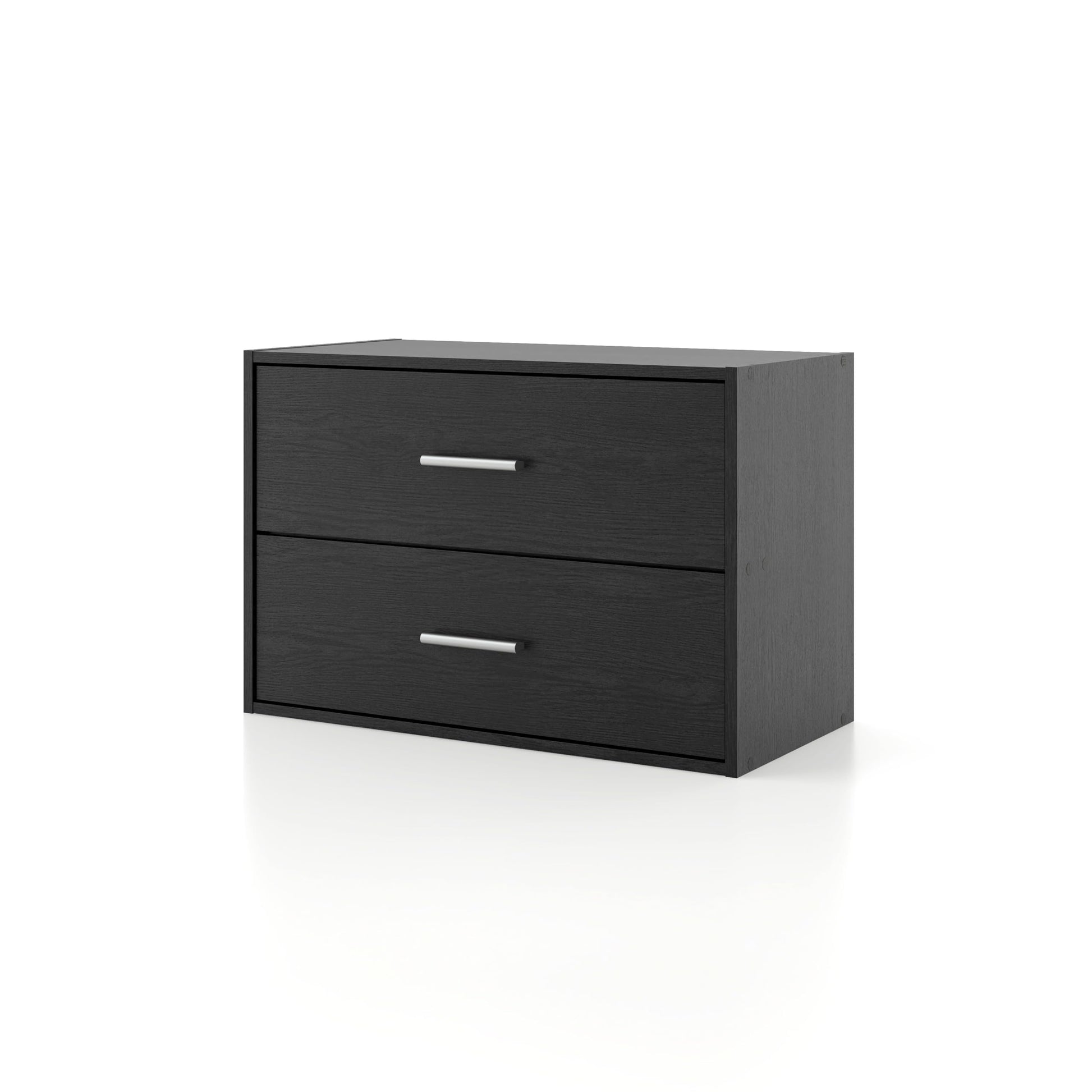 Homes: Inside + Out Apexa 2-Drawer Wooden Stackable Storage Drawers, Small Food Pantry Cabinet
