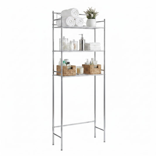 Honey-Can-Do 3-Tier Metal Bathroom Shelf Space Saver, Over The Toilet Storage Rack Organizer