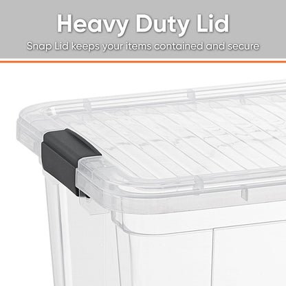 Superio Clear Storage Box with Lid, 1.85 Quart Plastic Container Bins for Organizing, Stackable