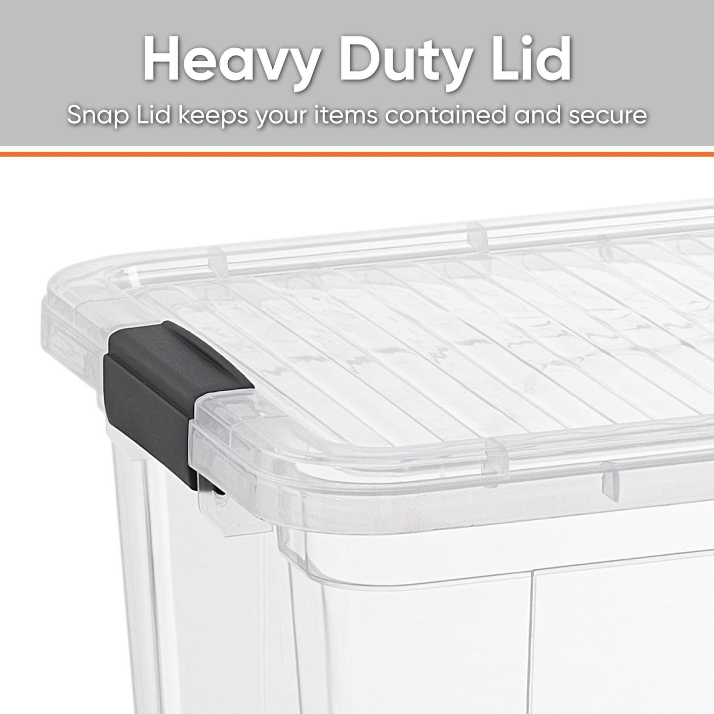 Superio Storage Bins with Lids- 8 Pack, 1.85 Qt Clear Boxes for Organizing, Stackable Plastic