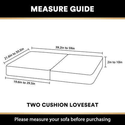 PrinceDeco Velvet Sofa Cushion Covers, Stretch Couch Cushion Covers for Individual Seat Couch Slipcover Sets Furniture Protector for Loveseat Sofa Cushion Width Up to 29.5", Taupe