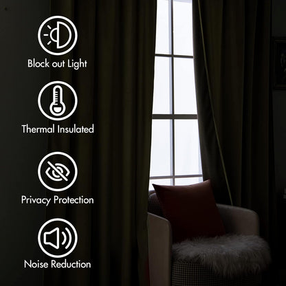 MIULEE Fall Burnt Orange Velvet Curtains 108 Inches Long 2 Panels - Back Tab and Pleated Luxury Window Curtains for Bedroom Living Room Blackout Thermal Insulated Soft Drapes Terracotta Rust Decor