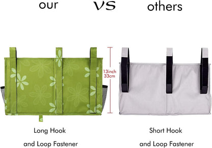 Surblue Caddy Hanging Organizer Bedside Storage Bag for Bunk and Hospital Beds, Flower, L