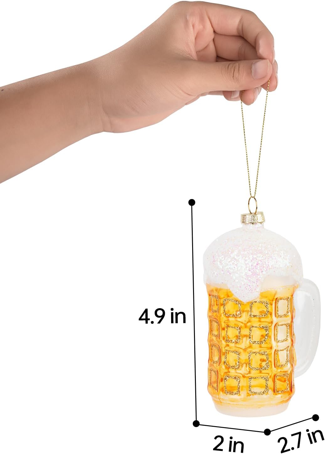 Christmas Ornaments, 2024 Glass Blown Christmas Tree Ornaments, Blue Christmas Tree Decorations, Funny Gifts & Home Decor- Mini Mug of Beer