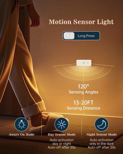 Yiliaw Motion Sensor Night Lights Indoor - Rechargeable Stick-On Stair Lights with Wireless Magnetic Mount, Adjustable Brightness & 3 Color Temps for Hallway, Stairway, Bathroom, Closet (2-Pack)