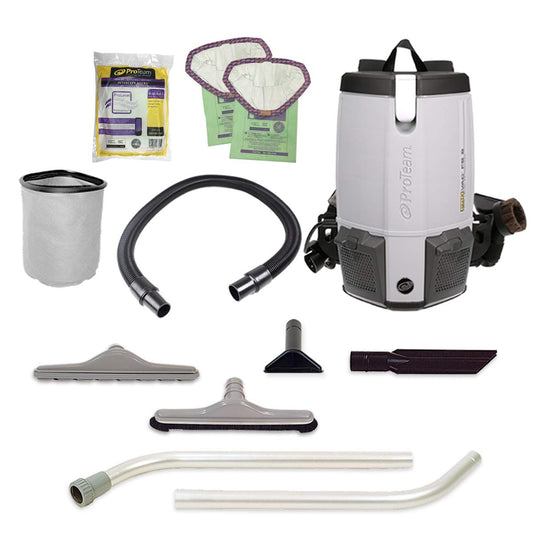 ProTeam Backpack Vacuums, ProVac FS 6 Commercial Backpack Vacuum with HEPA Media Filtration and