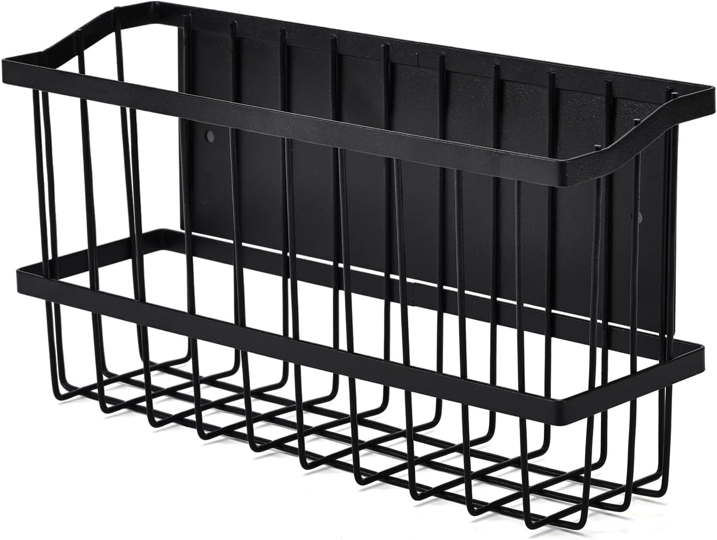 Magnetic Storage Basket, Black Magnetic Towel Basket with Strong Magnet for Kitchen Laundry Room Office School Organization and Home Dryer Ball Storage, 11.02"x3.15"x5.91"
