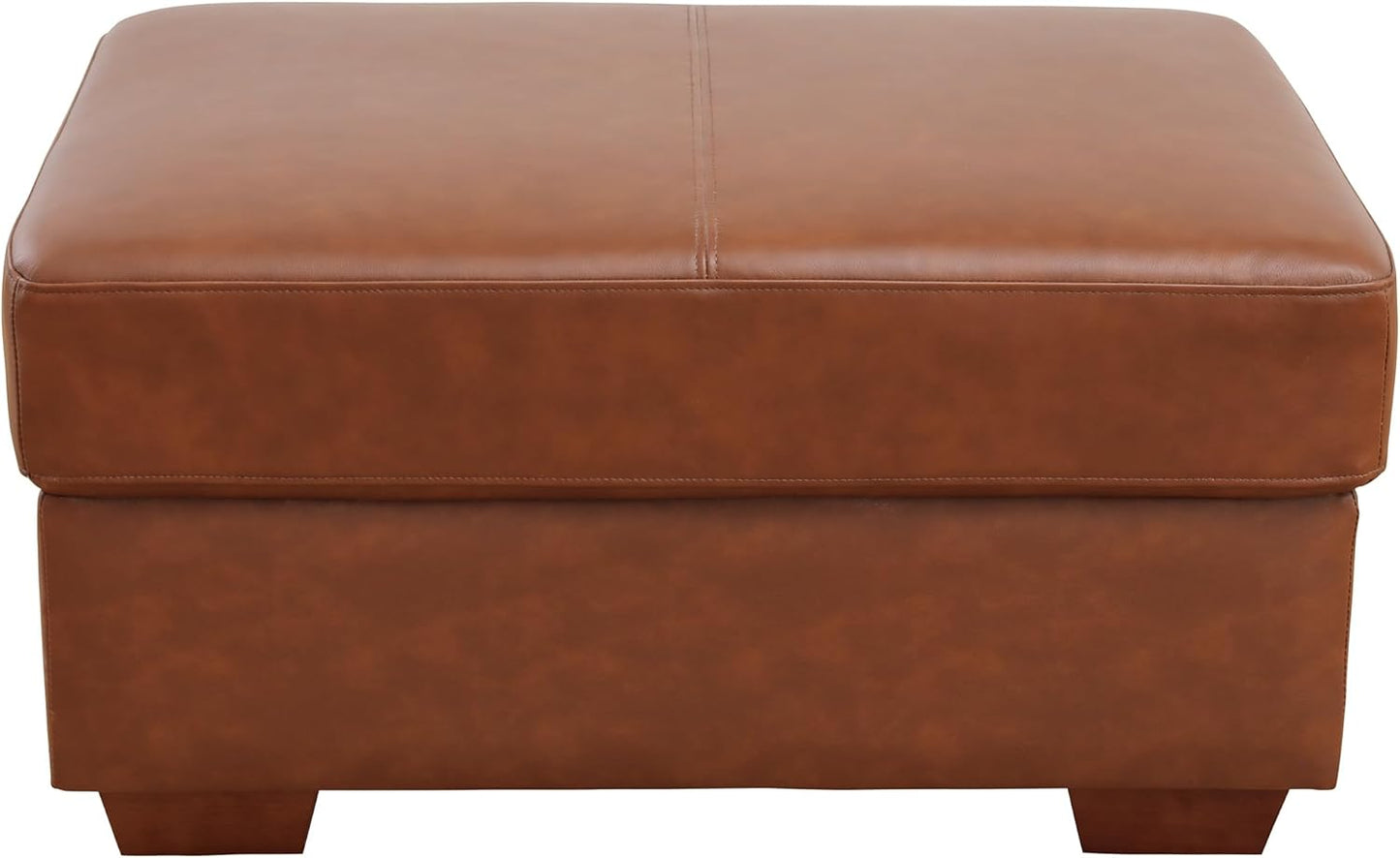 Ottoman Rectangular Storage Ottoman Bench, Genuine Cow Leather Footrest, Coffee Table, Stool Footstool with Hinged Lid for Living Room, Bedroom, Entryway, Brown, 36.5"x28"x18.5"