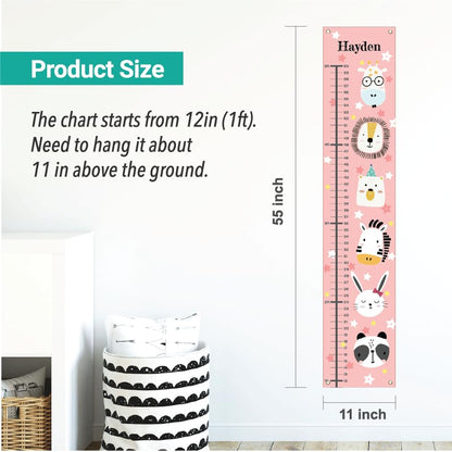 Personalized Canvas Growth Chart for Kids, Height Chart for Kids, Growth Chart Banner with Name